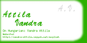 attila vandra business card